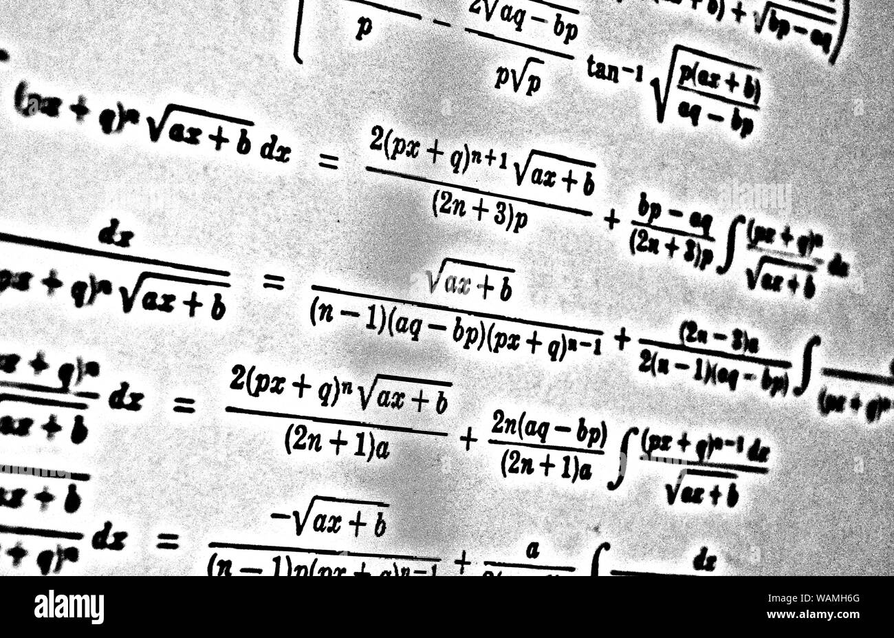 Large number of mathematical formulas on a white background HDR Stock ...