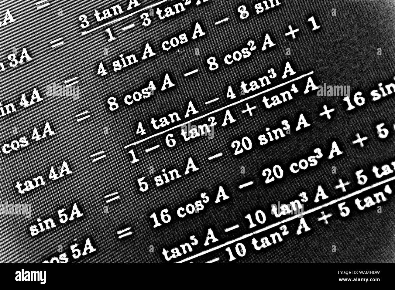 Large number of mathematical formulas on a black background HDR Stock ...