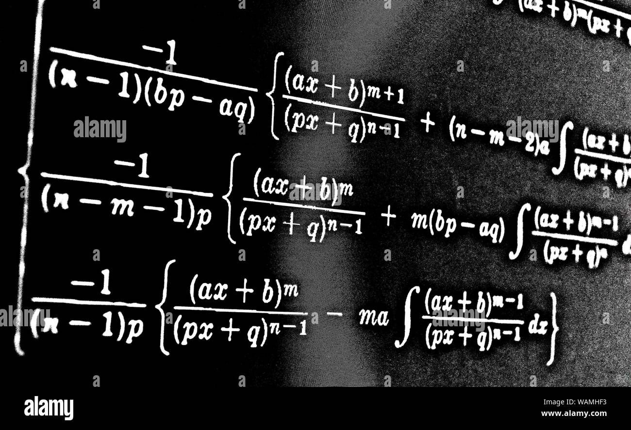 Large number of mathematical formulas on a black background HDR Stock ...