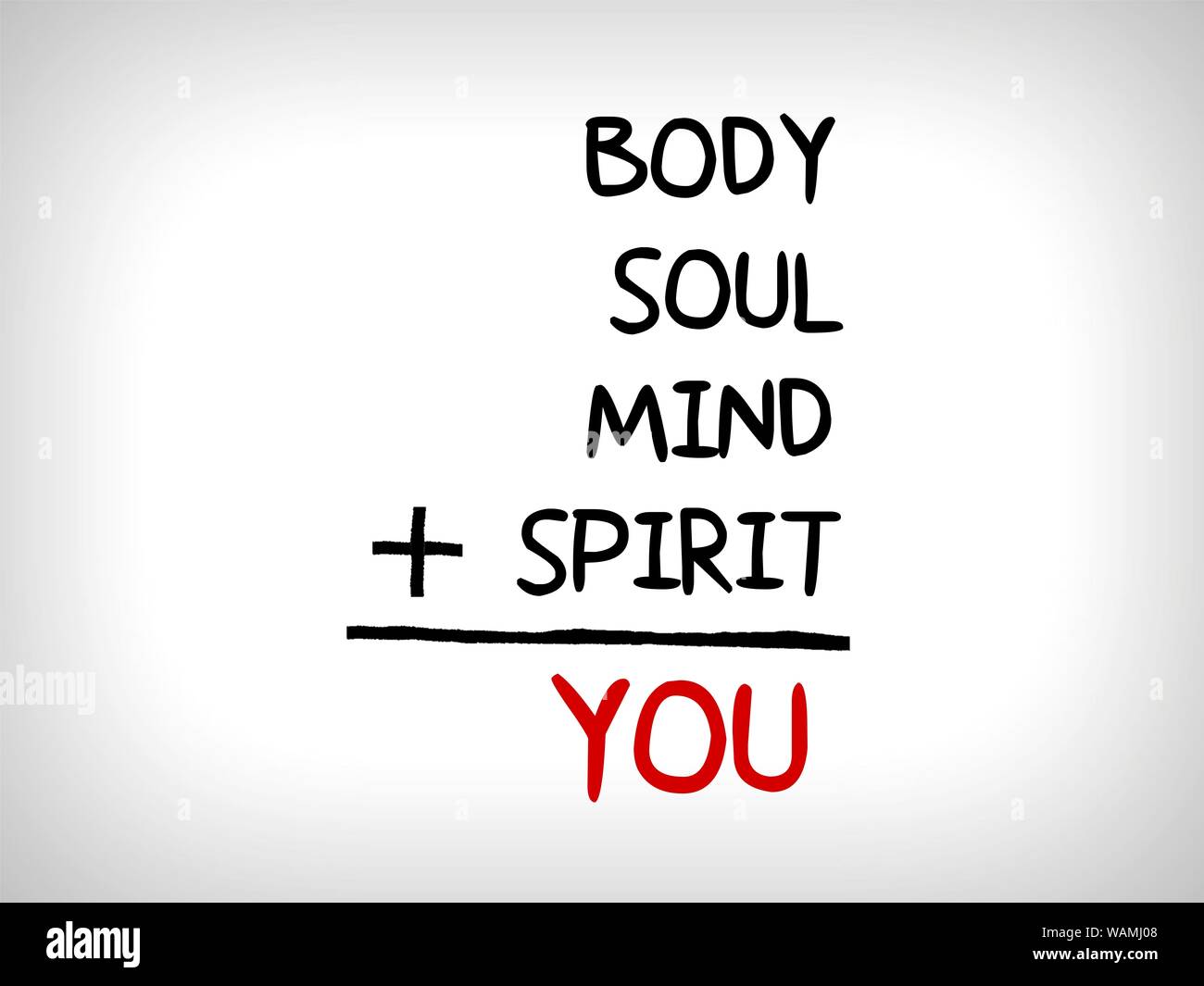 You Body Mind Soul Spirit A Simple Mind Map Health Concept Stock Photo Alamy