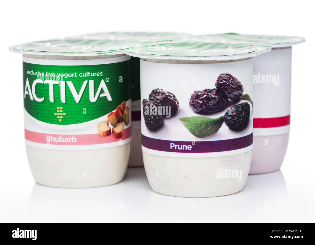 LONDON, UK AUGUST 18, 2019 Pack of Activia exclusive live yogurt