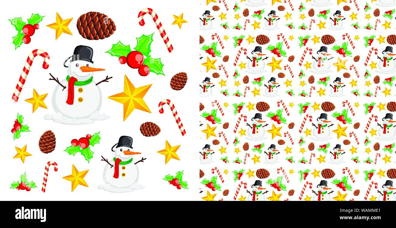 Seamless background design with christmas theme illustration Stock ...