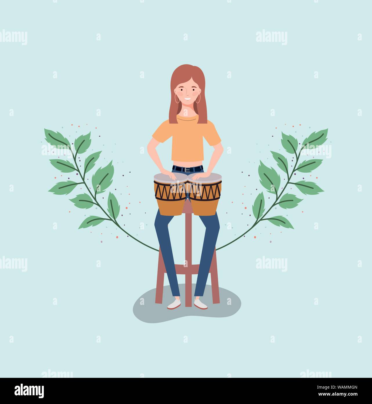woman playing timpani drums character Stock Vector Image & Art Alamy