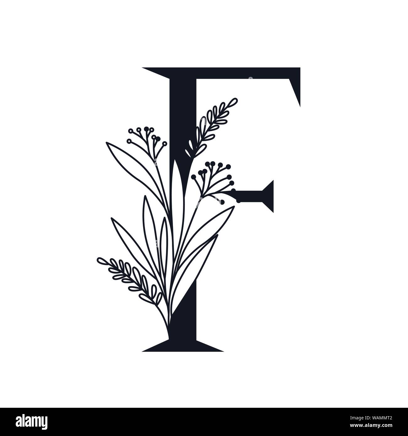 letter of the alphabet with leaves Stock Vector Image & Art - Alamy
