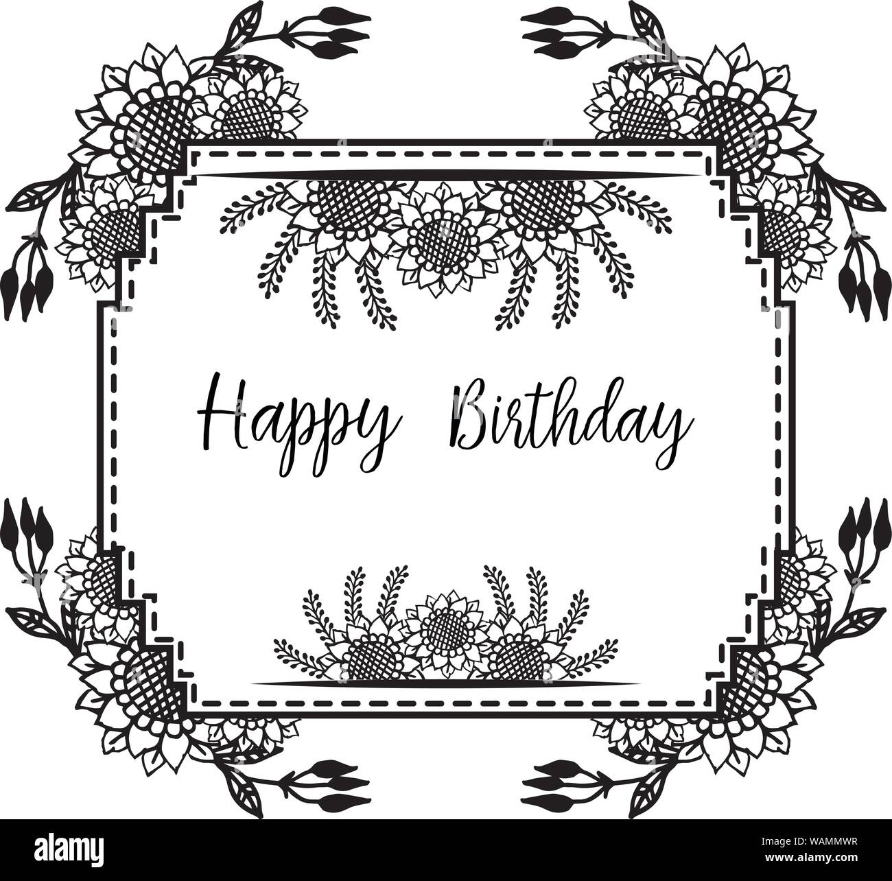 Various design card happy birthday, texture beautiful flower frame ...