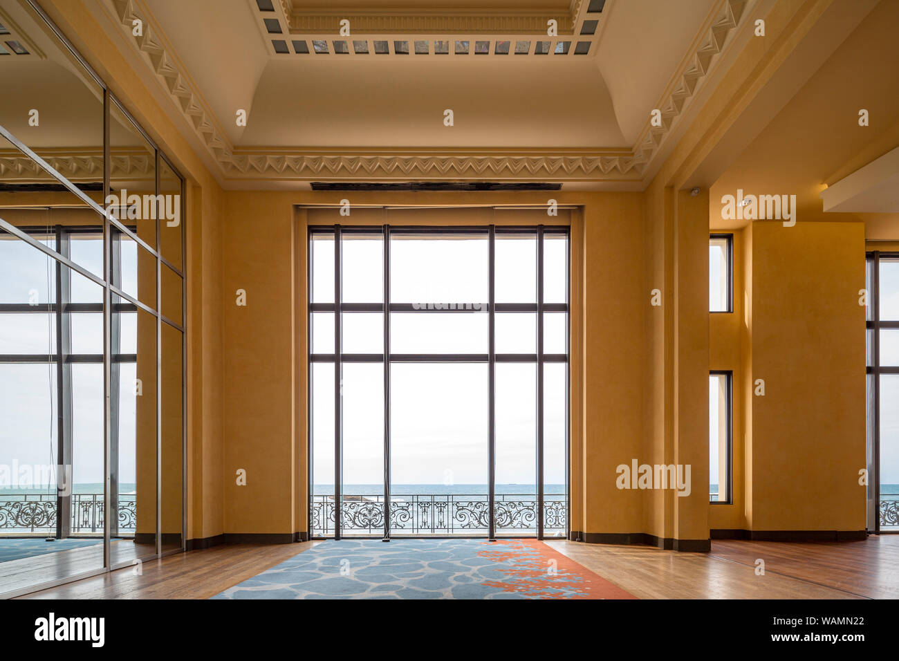 In the art deco style, a view of the Ambassadors' room in the Municipal Casino of Biarritz (Atlantic Pyrenees - Aquitaine - France) Stock Photo