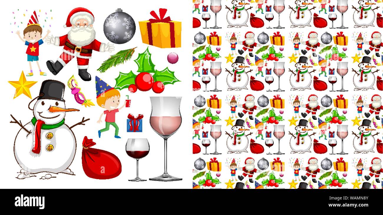 Seamless background design with christmas theme illustration Stock ...