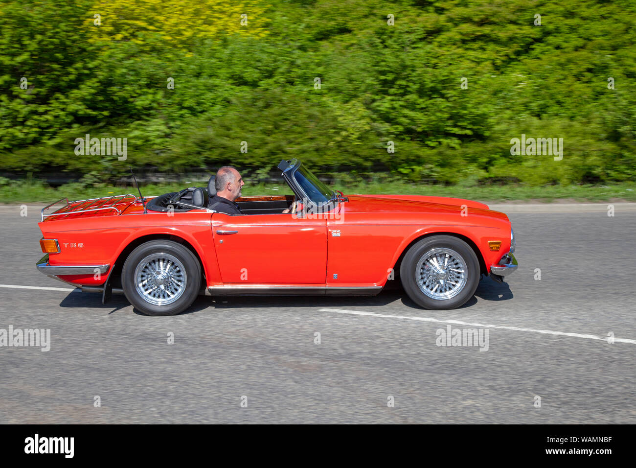 Red Triumph Tr6 Vehicle Vintage Automobile Retro Transportation Style Transport Auto Classic Old Ancient Antique British Design Oldtimer History Engine Old Timer Roadster At Pendle Vintage Motor Festival Uk Stock Photo Alamy