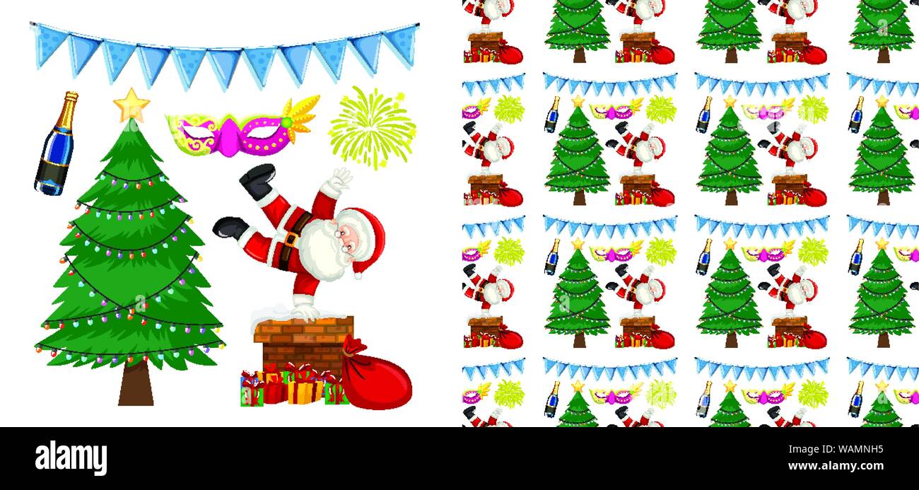 Seamless background design with christmas theme illustration Stock ...