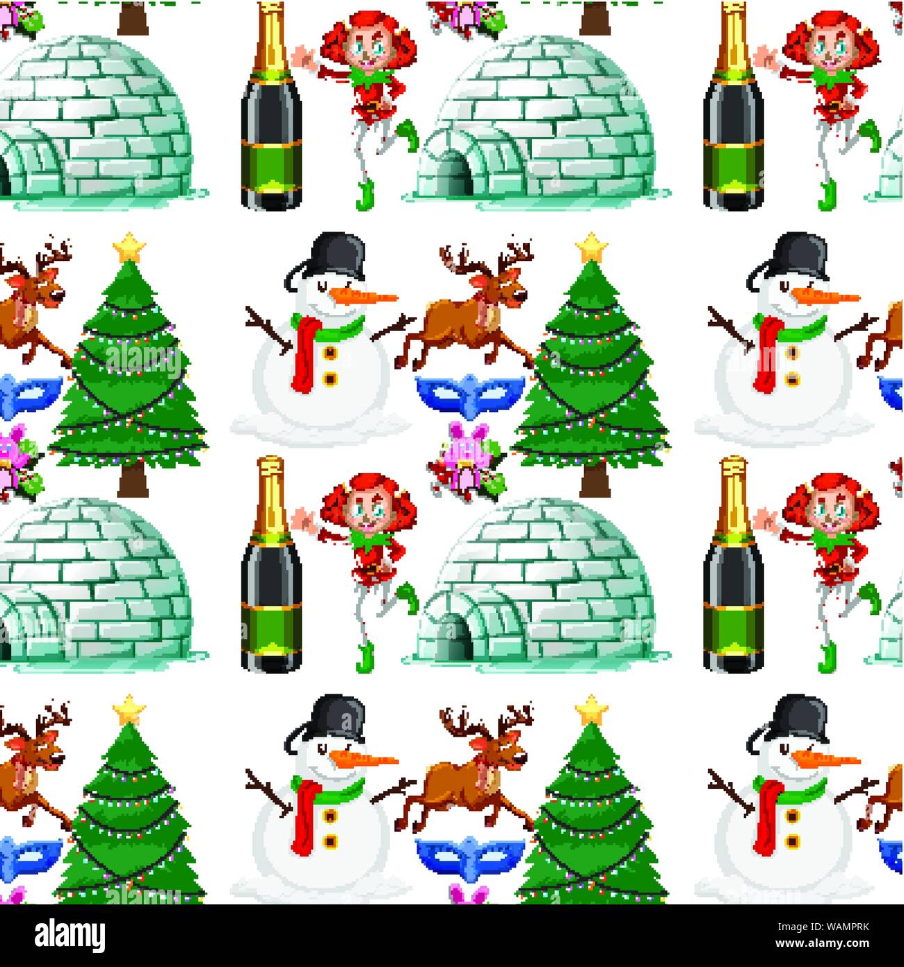 Seamless background design with christmas theme illustration Stock ...