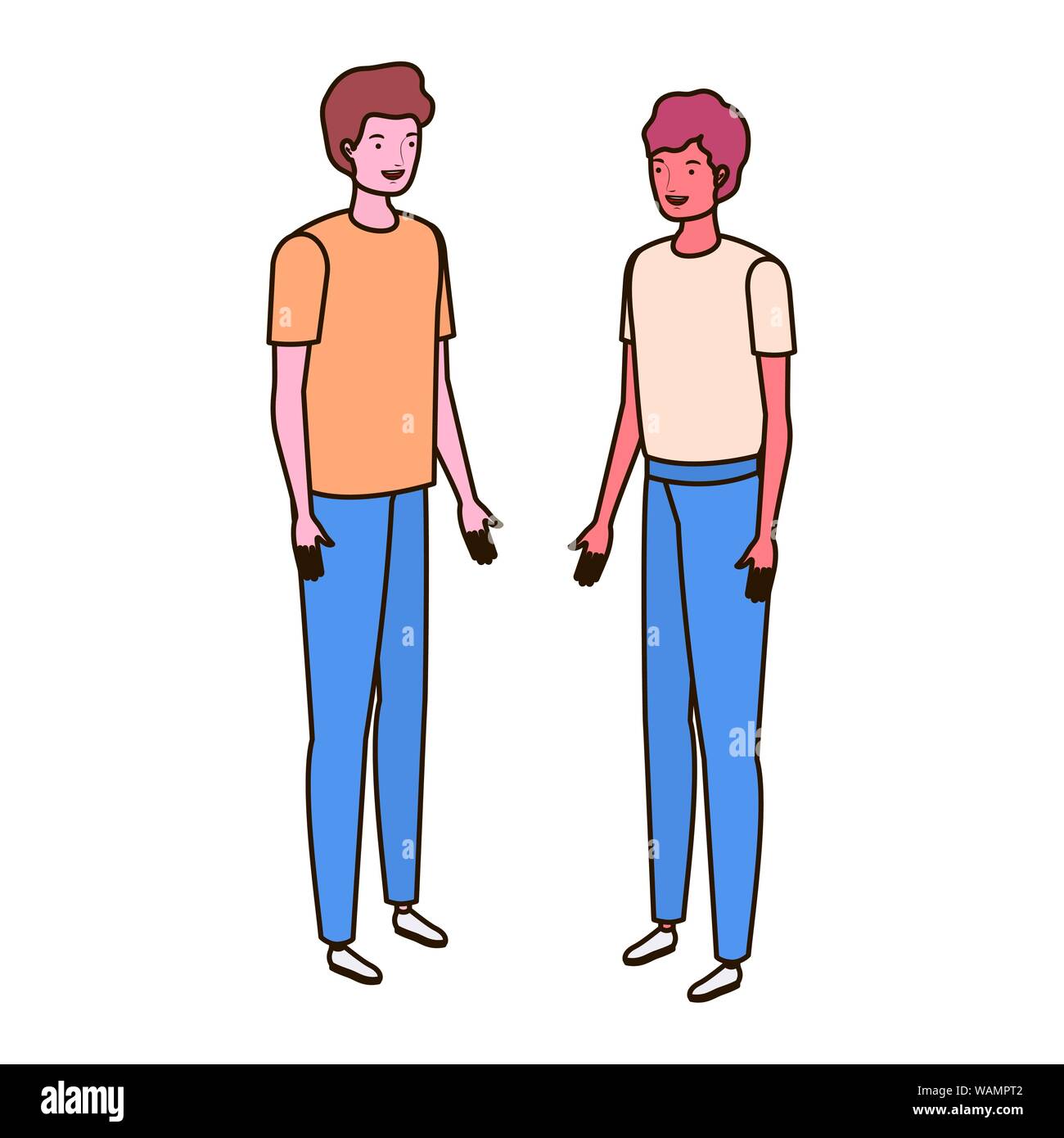 young men standing on white background Stock Vector Image & Art - Alamy