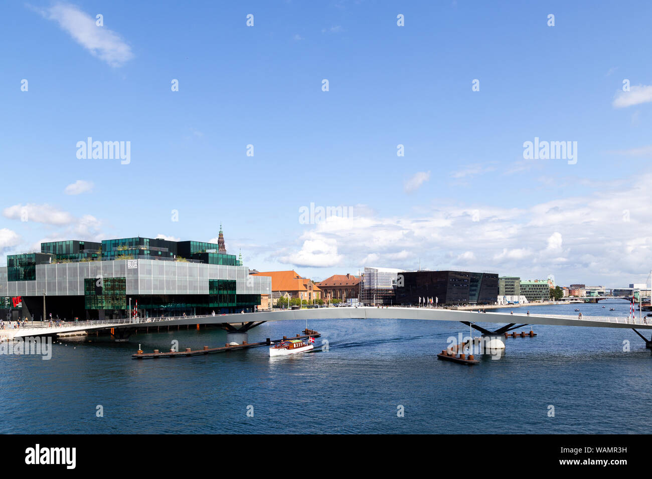 Modern Bridge Lille Langebro in Copenhagen, Denmark Stock Photo