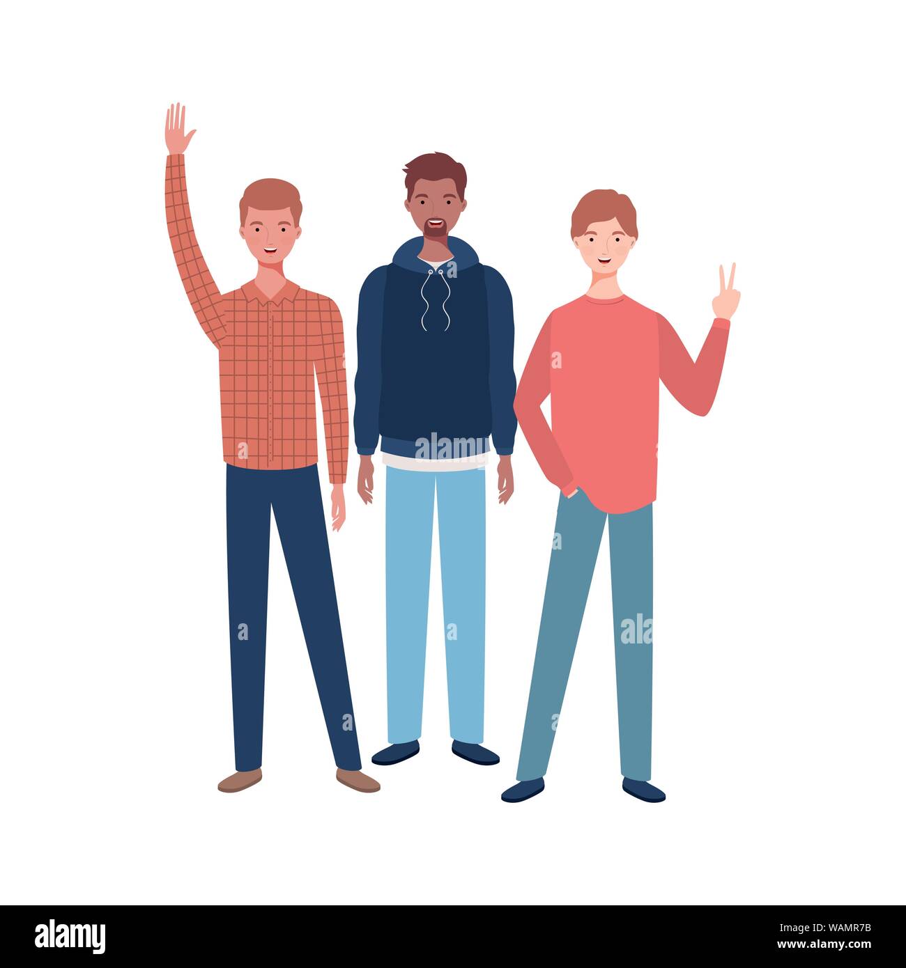 young men standing on white background Stock Vector Image & Art - Alamy