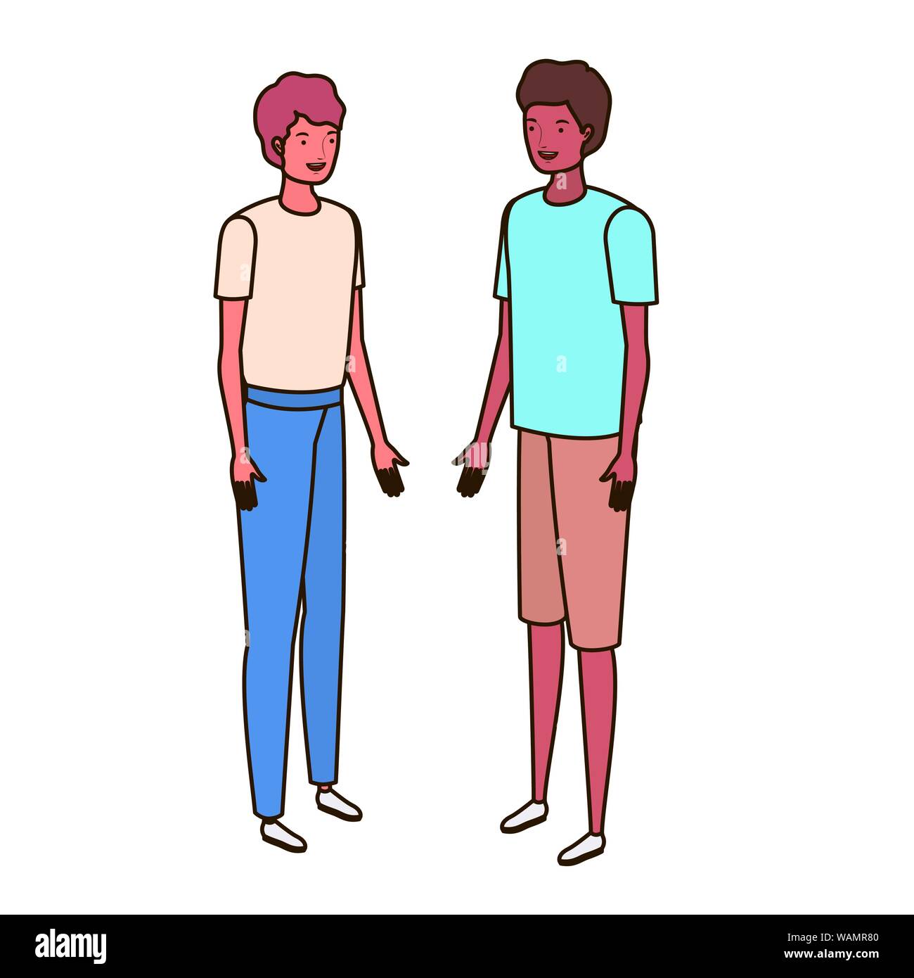 young men standing on white background Stock Vector Image & Art - Alamy