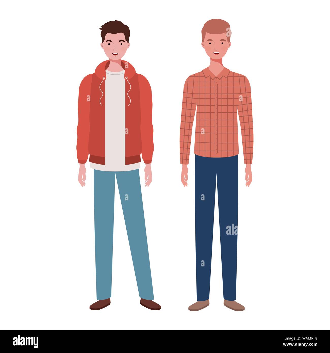 young men standing on white background Stock Vector Image & Art - Alamy