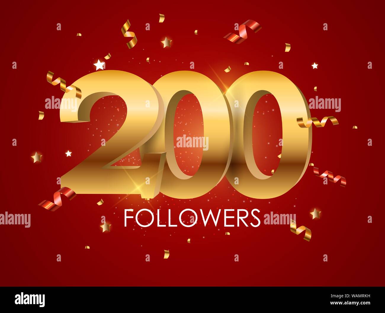 200 Followers Background Template Vector Illustration EPS10 Stock Vector