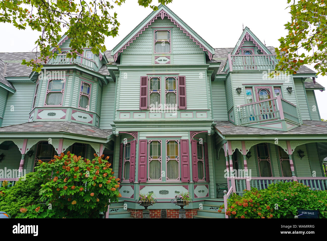 CAPE MAY, NJ -14 AUG 2019- View of colorful historic Victorian houses in Cape  May, at the southern tip of Cape May Peninsula in New Jersey where the D  Stock Photo - Alamy