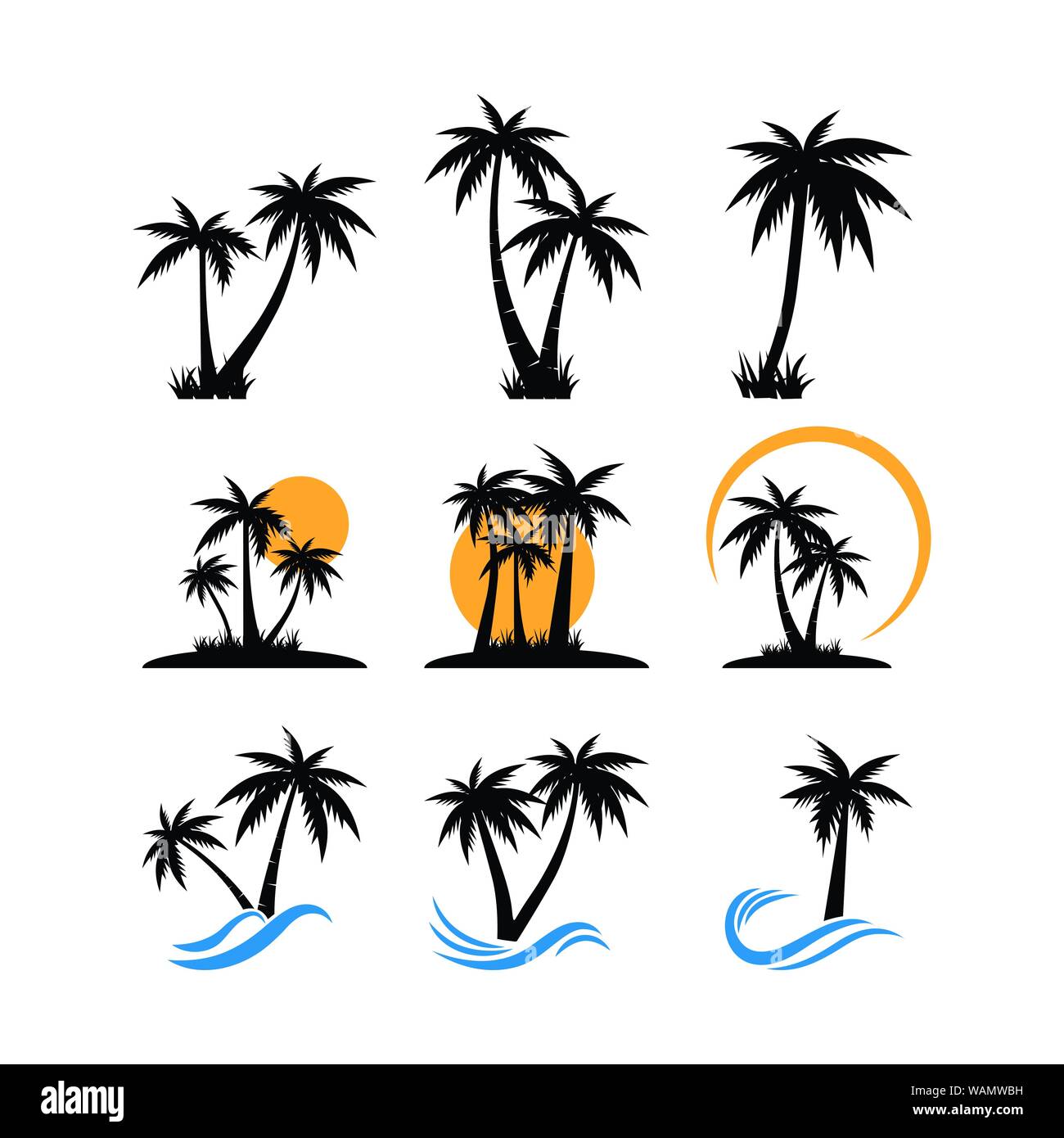 Palm tree graphic design template vector isolated Stock Vector Image & Art Alamy