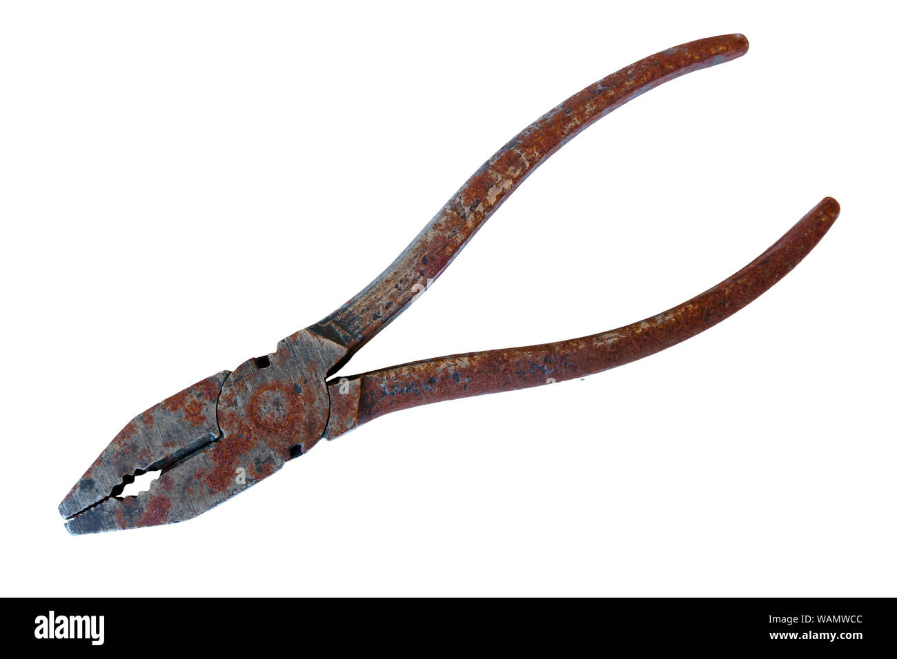 old rusty pliers isolated on white background Stock Photo