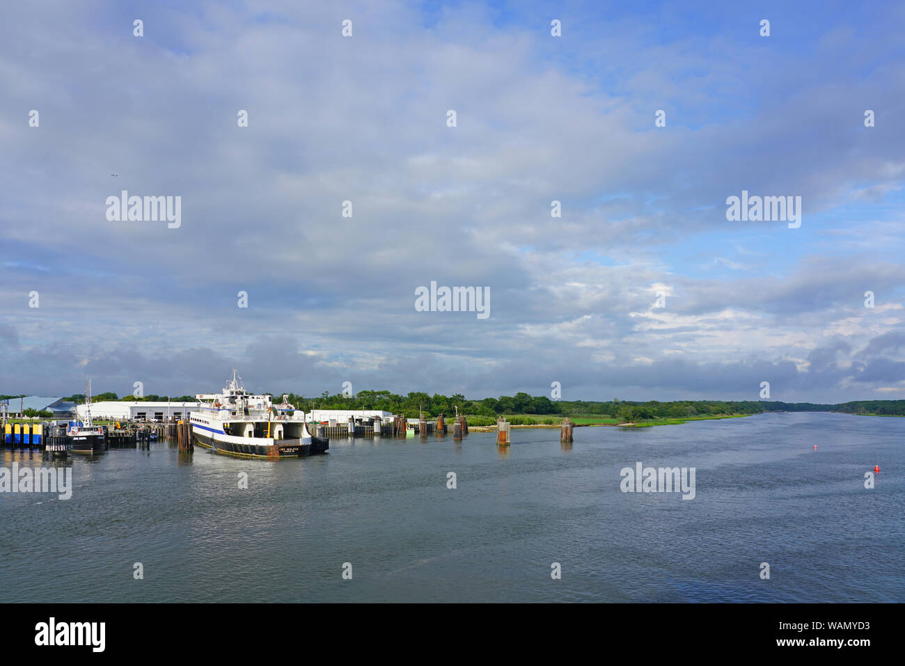 CAPE MAY, NJ -14 AUG 2019- View of the terminal of the Cape May-Lewes Ferry in Cape May, New Jersey, which crosses the Delaware Bay between New Jersey Stock Photo