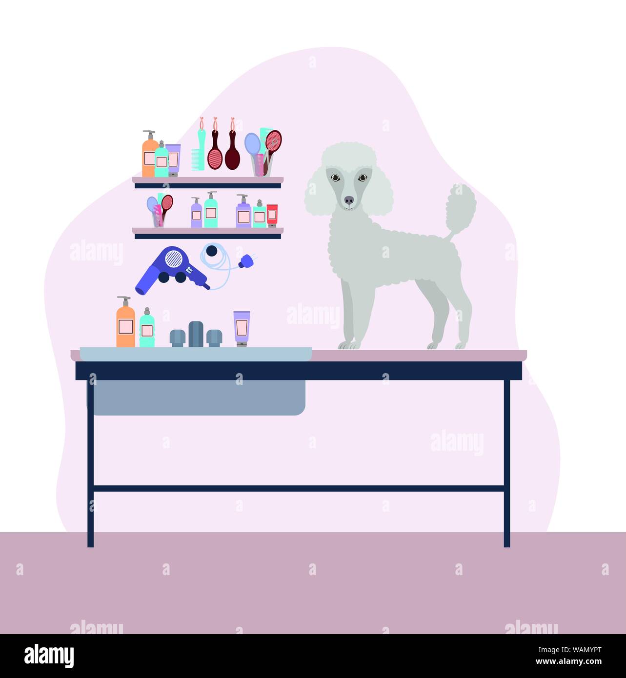cute poodle dog pet character Stock Vector Image & Art - Alamy