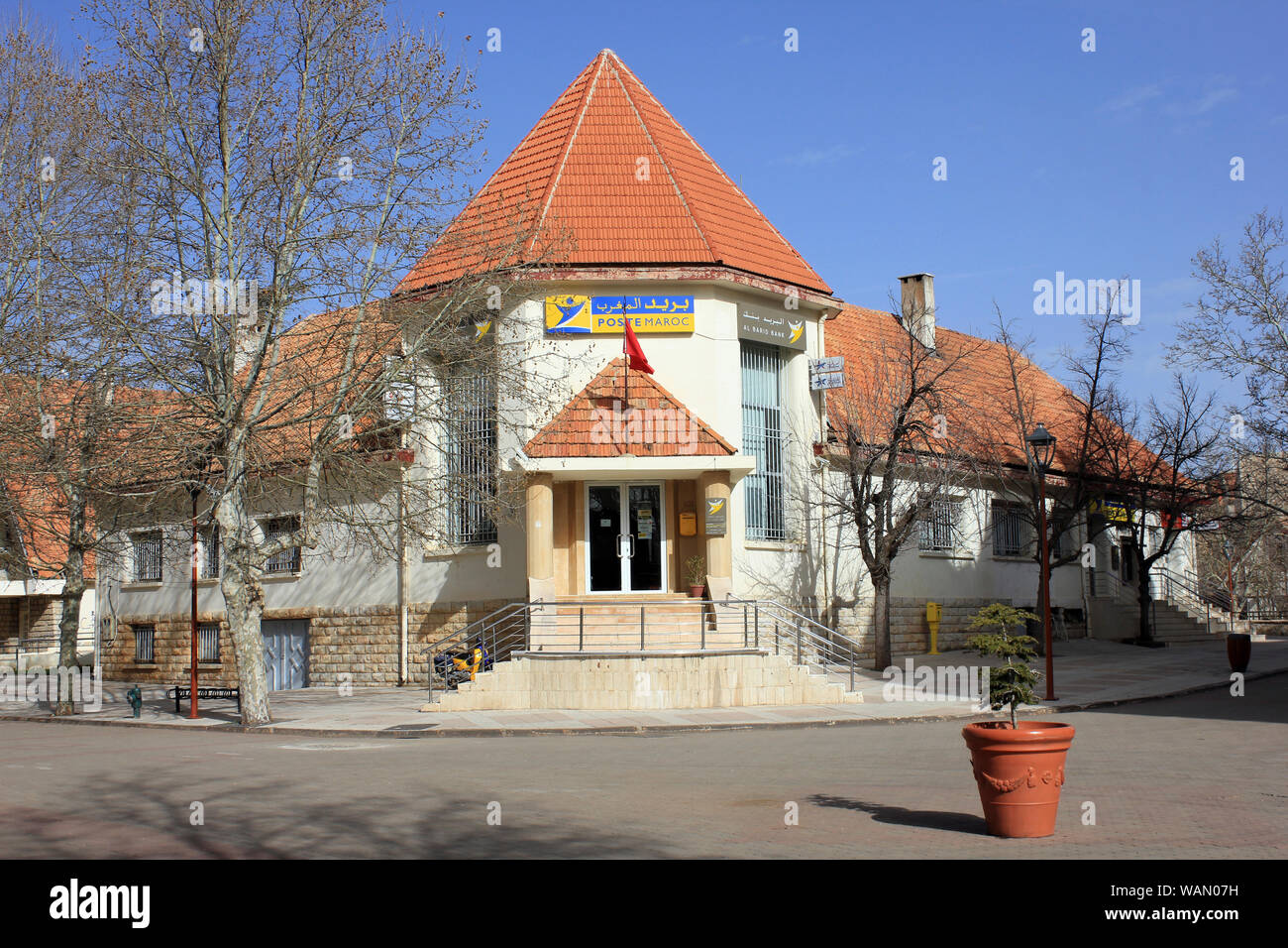 Poste Maroc Building, Ifrane, Morocco Stock Photo