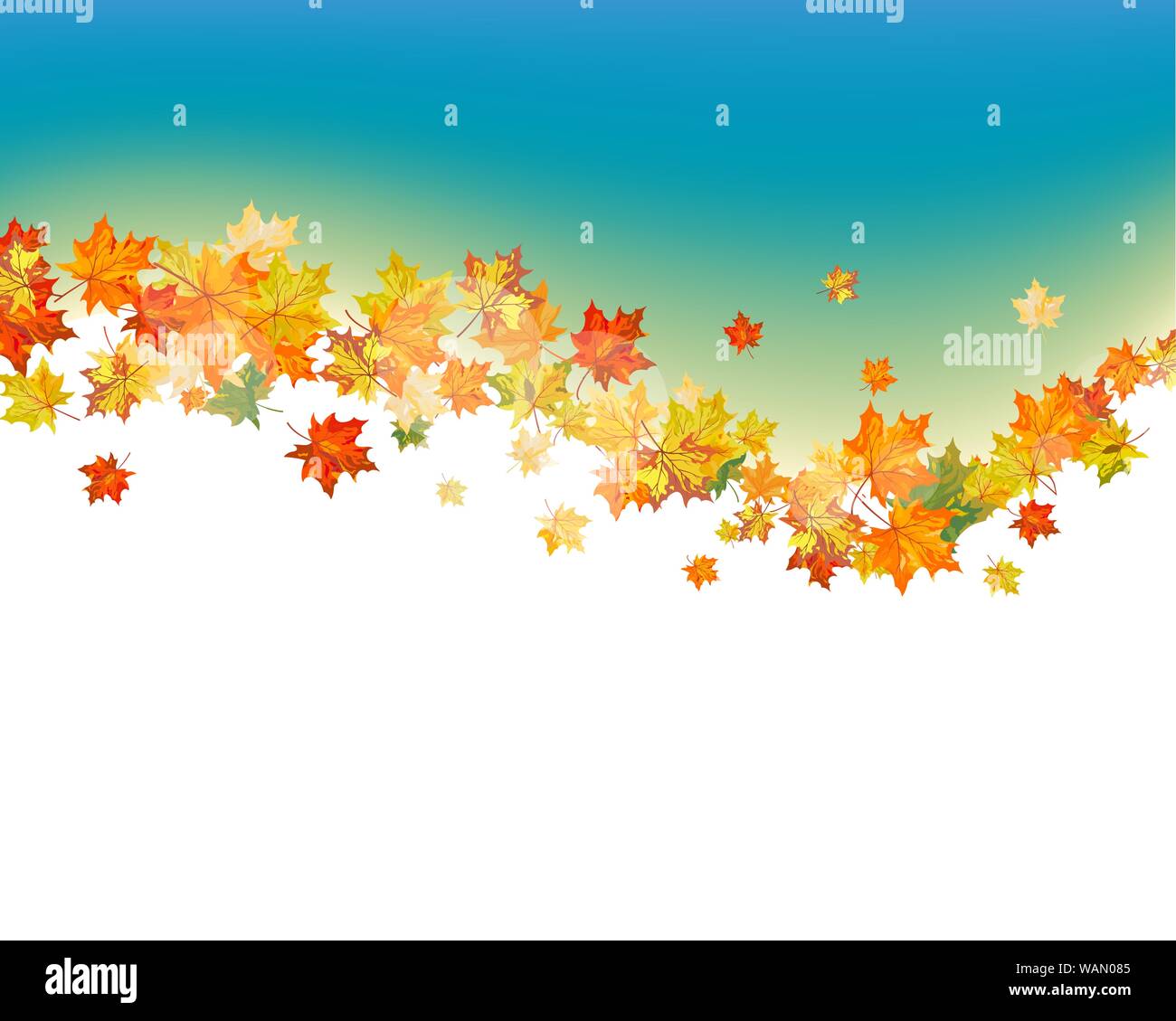 Fall (Autumn) Background With Maple Leaves. Vector Illustration Stock ...