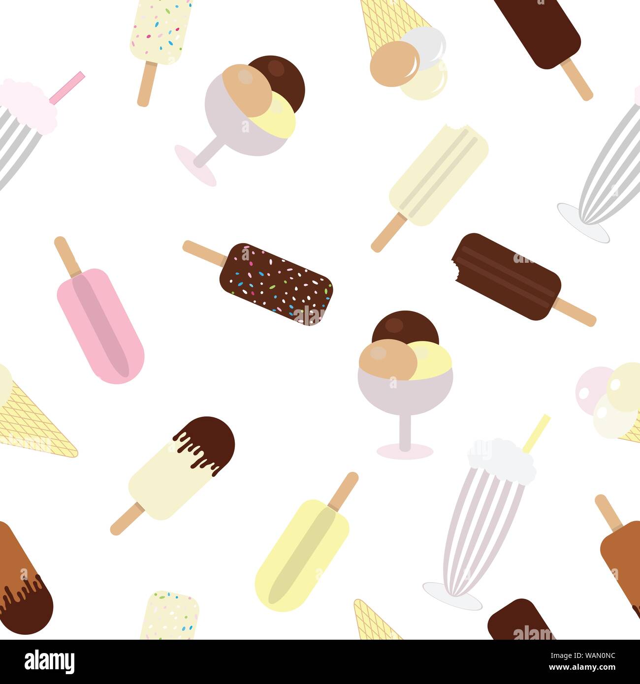 Seamless vector pattern with various kind of ice creams Stock Vector ...