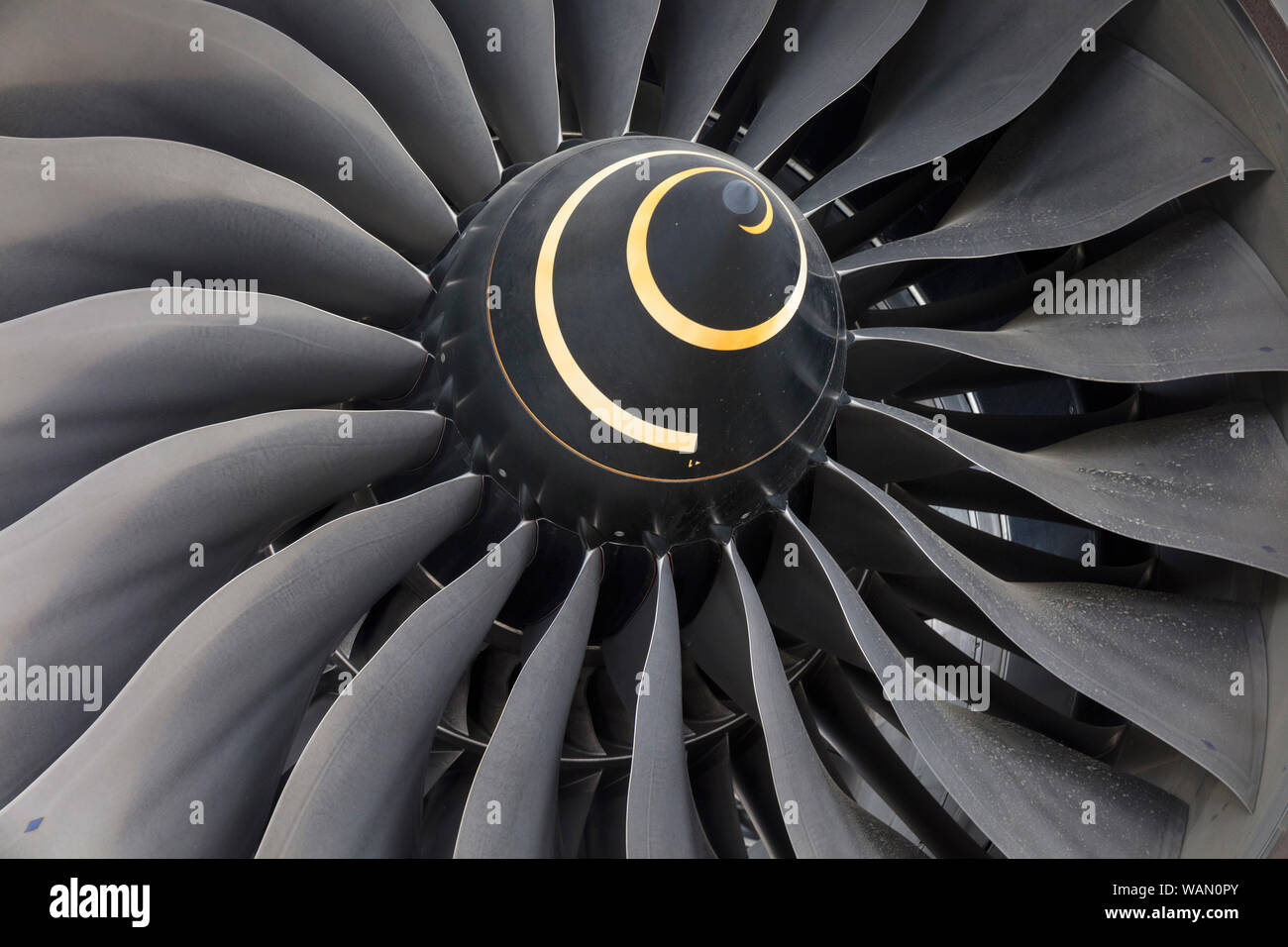 turbofans of Rolls Royce engine of Boeing 787, Museum of Flight,  Boeing Field, Tukwila, Washington State, USA Stock Photo
