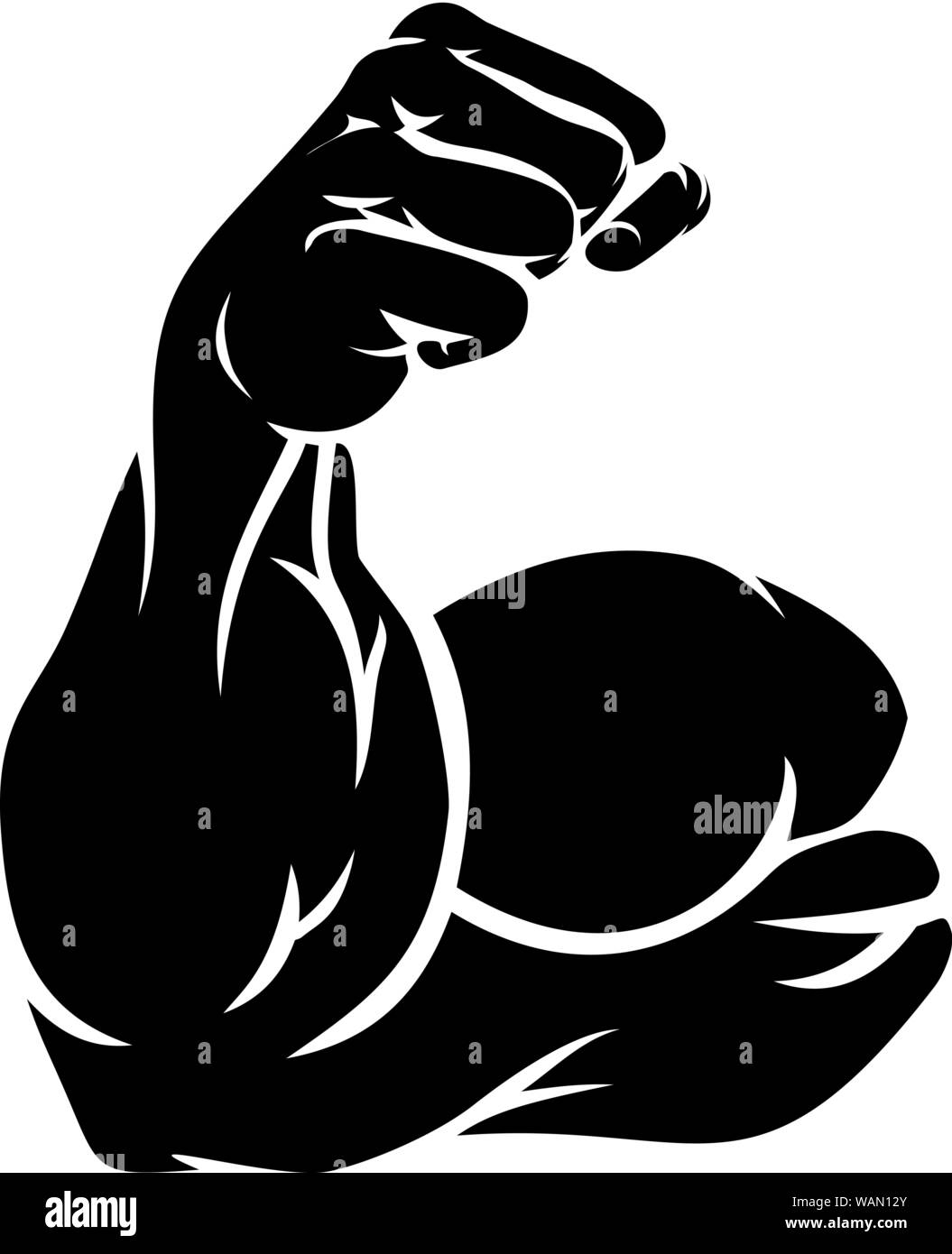 Strong Arm Showing Biceps Muscle Stock Vector