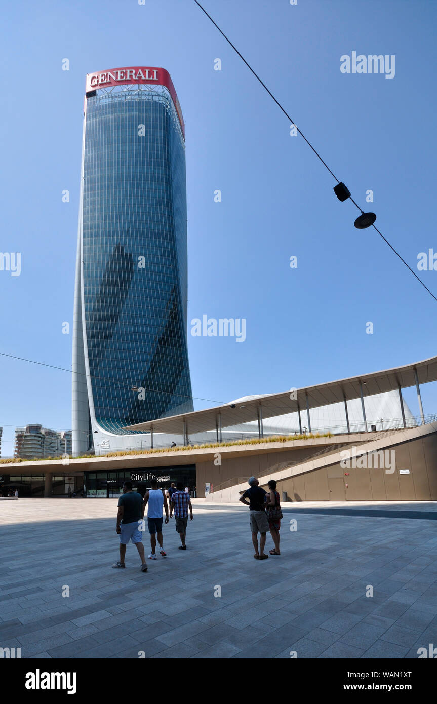 Italy, Lombardy, Milan, CityLife, Hadid Tower designed by Zaha Hadid Architect Stock Photo
