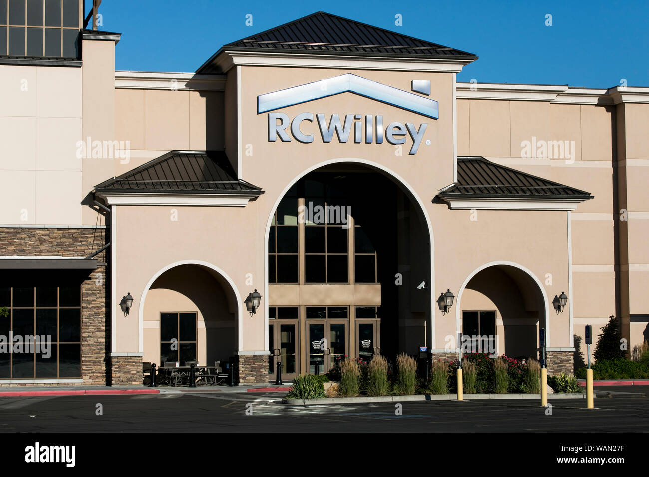 A logo sign outside of a RC Willey Home Furnishings retail store location in Orem, Utah on July 29, 2019. Stock Photo