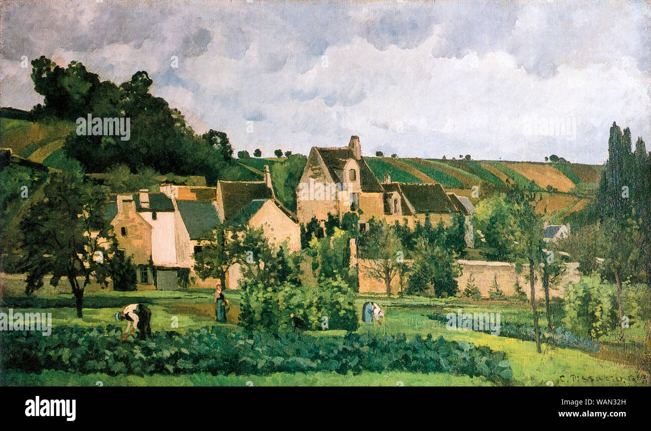 Camille Pissarro The Hermitage At Pontoise Landscape Painting 1867 camille-pissarro-the-hermitage-at-pontoise-landscape-painting-1867