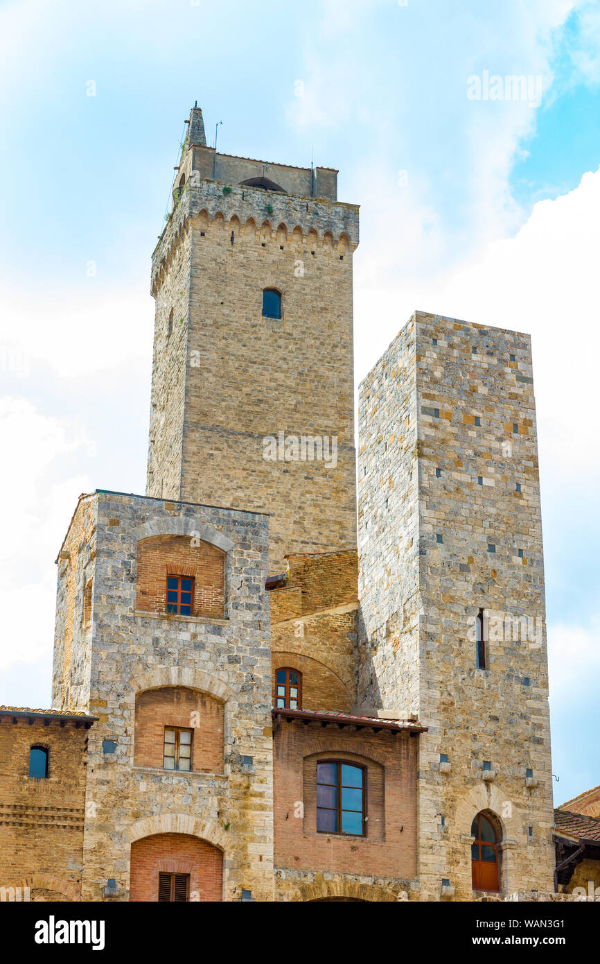 San Gimignano is a small walled medieval hill town near Siena, Tuscany, Italy Stock Photo