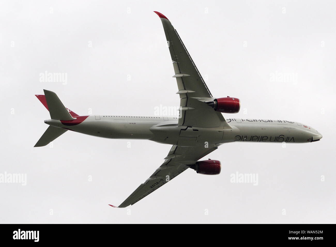 VIRGIN ATLANTIC'S FIRST AIRBUS A350-1000, G-VLUX. Stock Photo