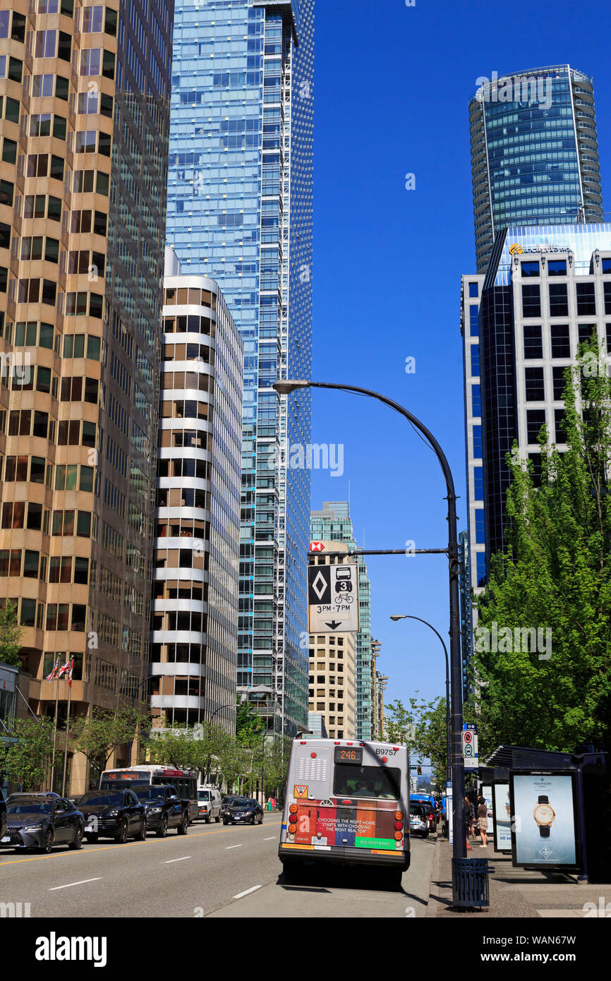 West Georgia Street, Vancouver City, British Columbia, Canada, USA Stock Photo