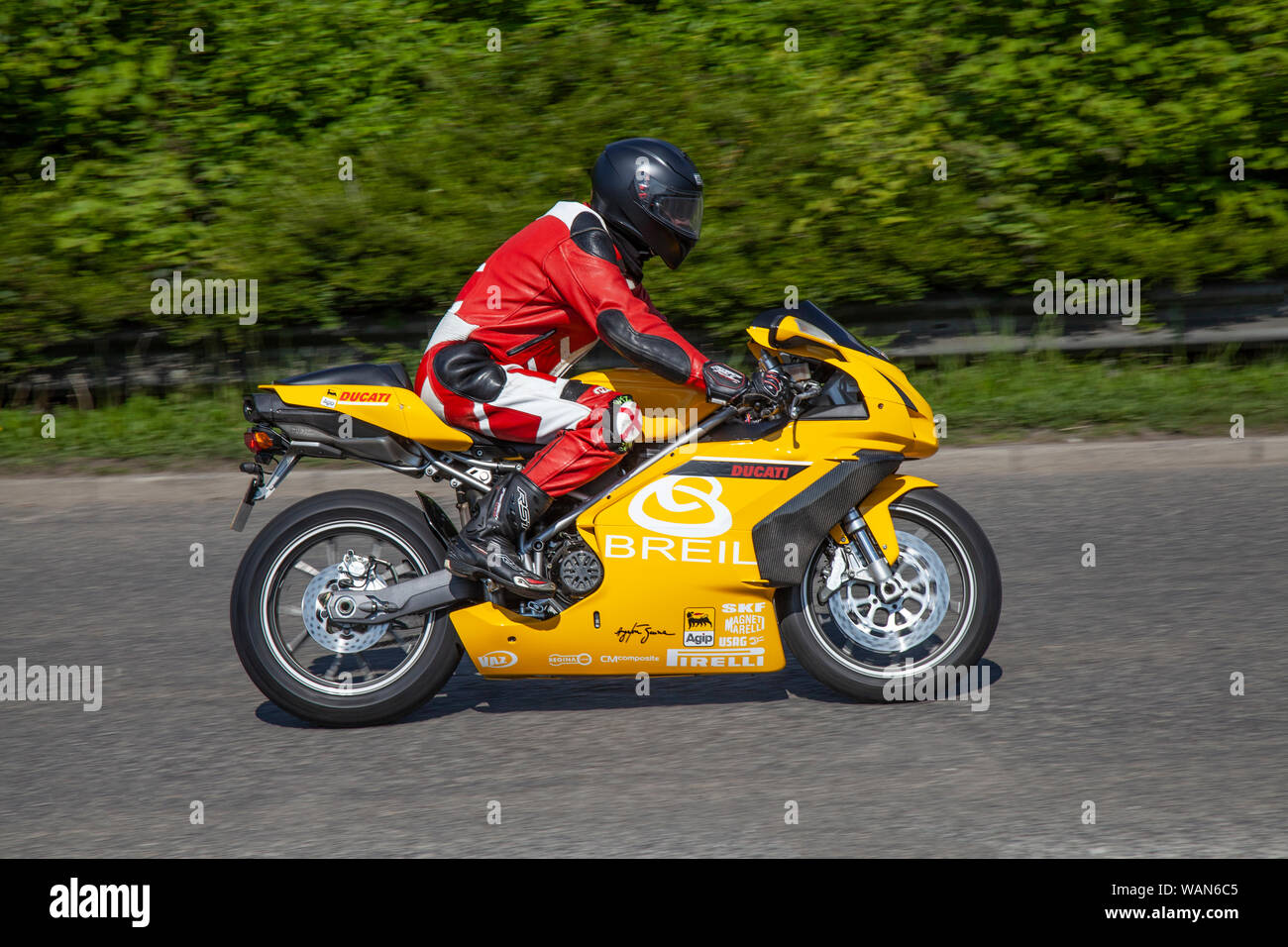 Yellow Ducati-748-SP-SPORT-PRODUCTION-SPECIAL motorcycle at Pendle  PowerFest, UK Stock Photo - Alamy