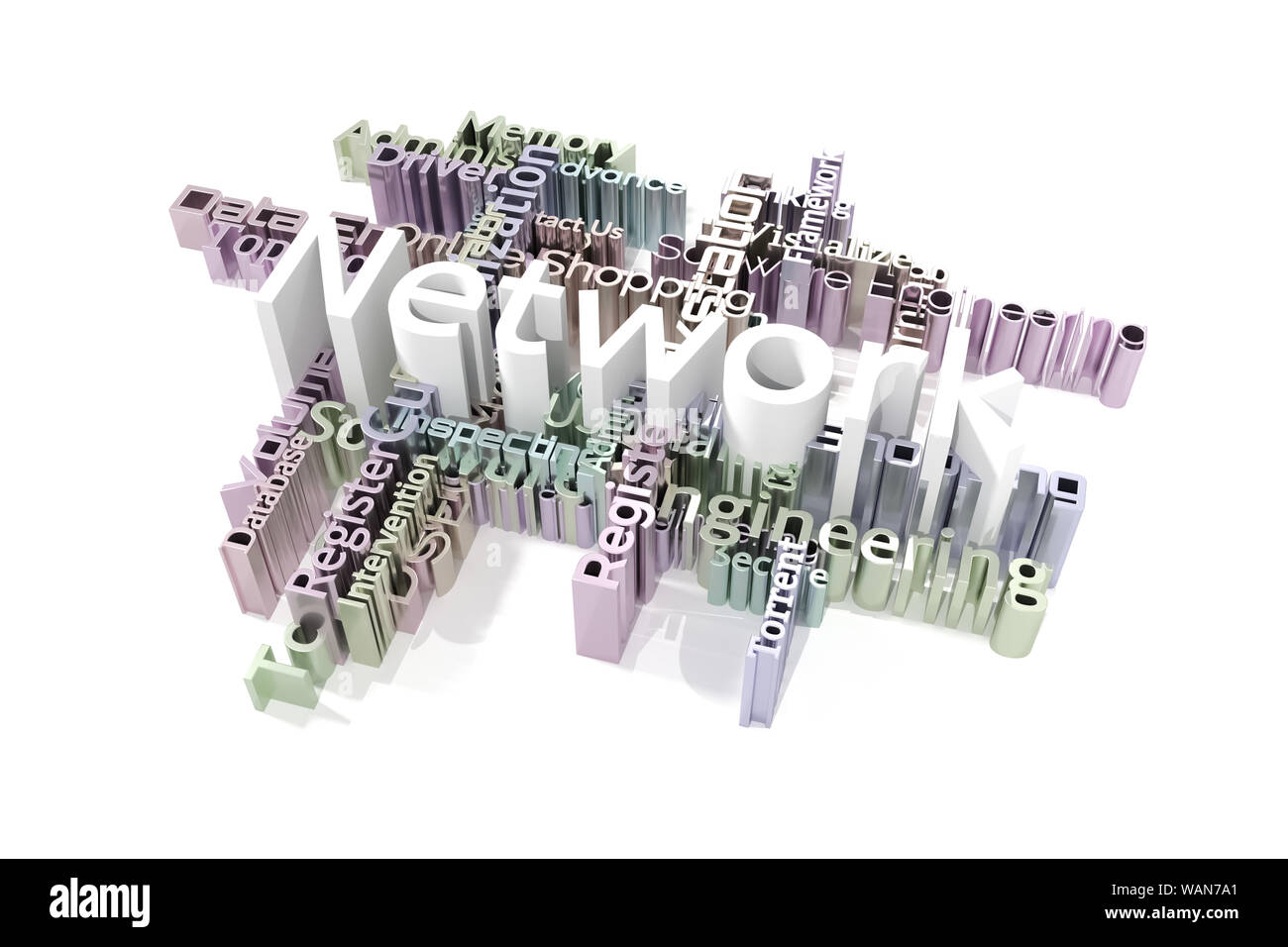 Network, ICT, information technology keyword words cloud. For web page