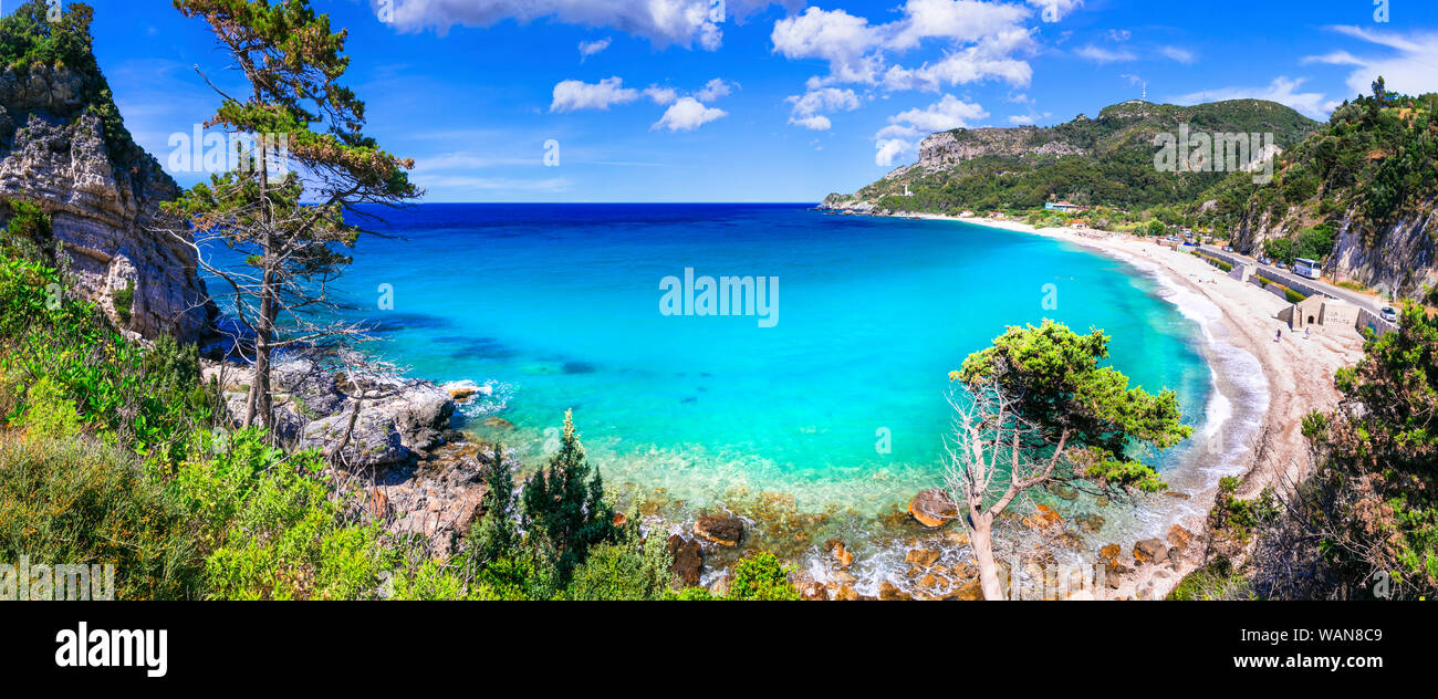 Best beaches of Samos island - Potami, near Karlovasi town Stock Photo