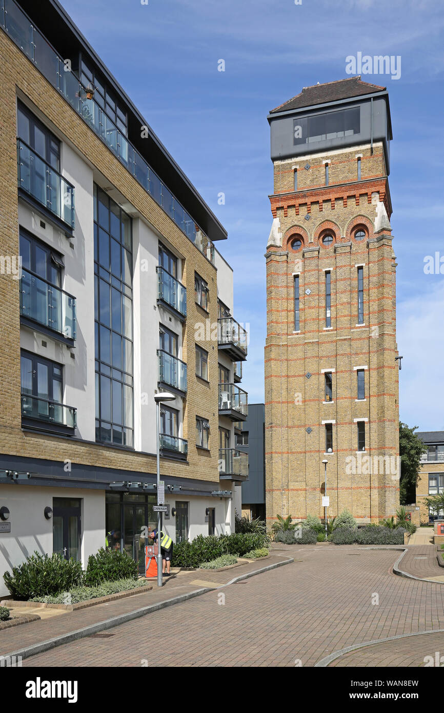Converted Victorian water tower, Holyoak Road, Kennington, London. Featured in Episode 100 of Channel 4 TV's Grand Designs program. Stock Photo
