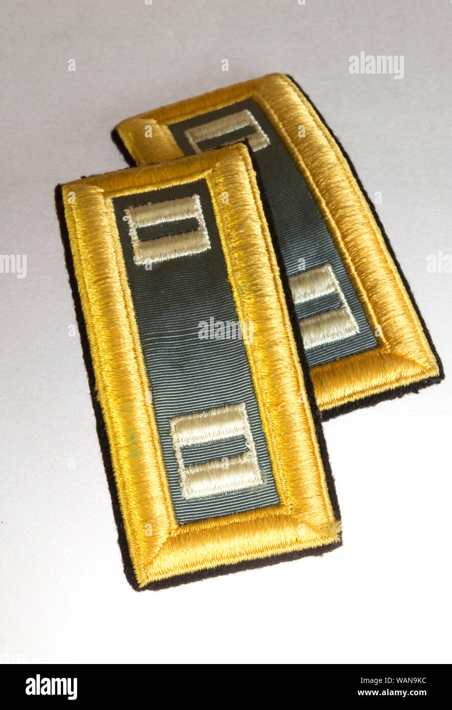 US Army Infantry Captain Shoulder Boards for a Dress Blue Uniform, USA Stock Photo