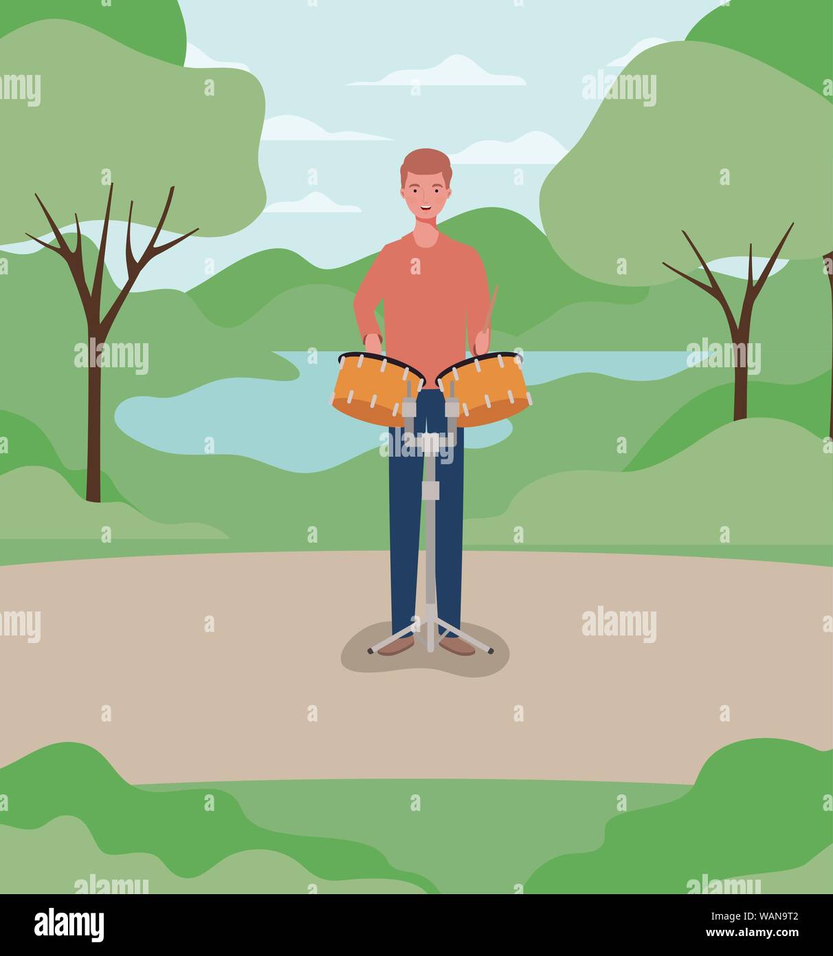 man playing timpani drums character Stock Vector Image & Art Alamy