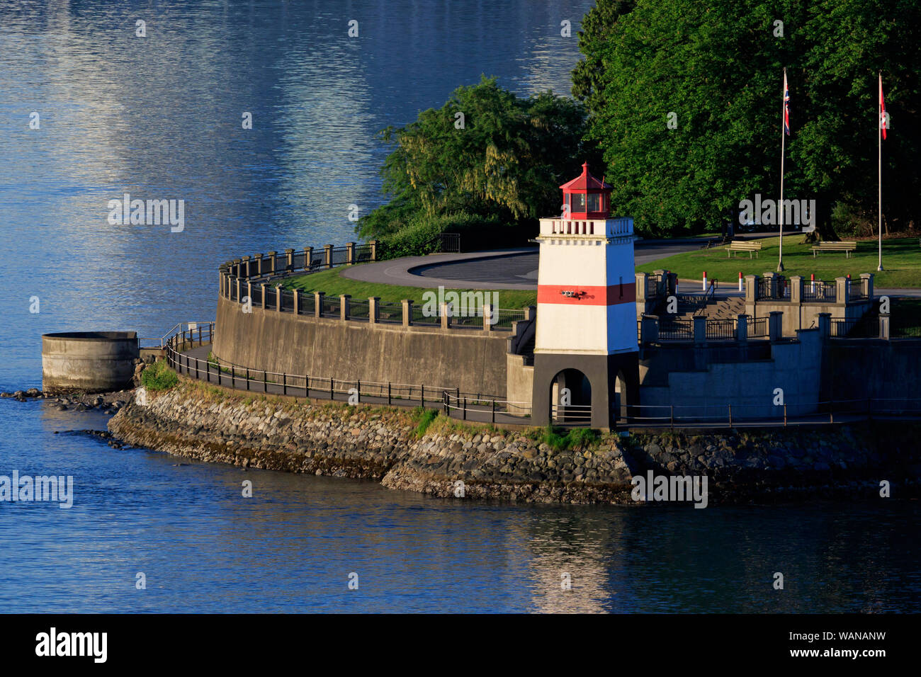 Brockton Point Lighthouse, Stanley Park, Vancouver City, British Columbia, Canada, USA Stock Photo