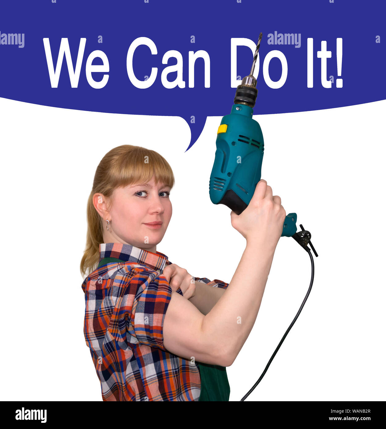 Parody Of The Famous Poster We Can Do It Woman In Work Overalls