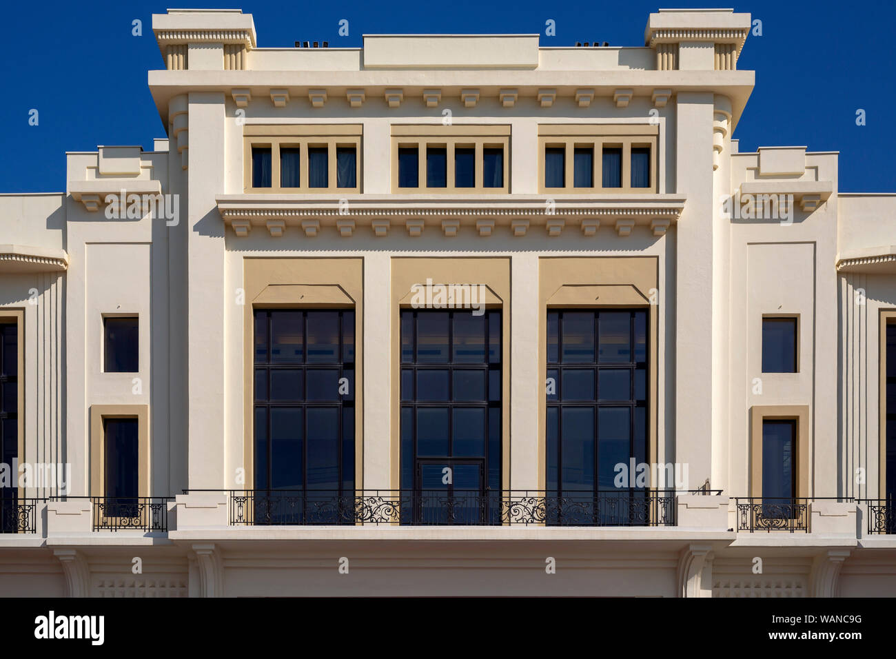 Details of architecture of the Municipal Casino of Biarritz.  This space greets the G7 Summit 2019 from the 24th to 26th August. Stock Photo