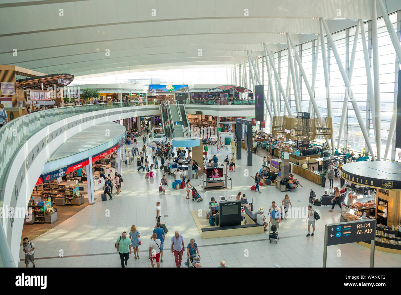 Modern interior of Terminal 2 of Ferihegy Airport, Budapest, Hungary Stock Photo