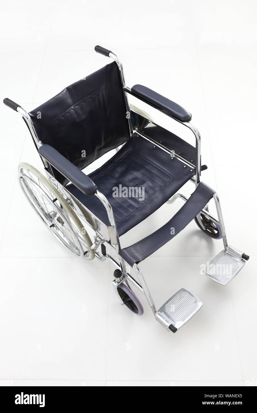 High angle view of a wheelchair isolated on white background Stock Photo