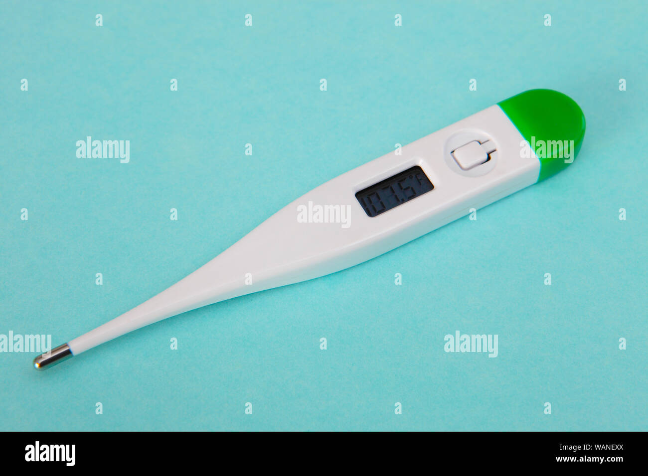 Medical digital thermometer isolated on the colored background Stock Photo Alamy
