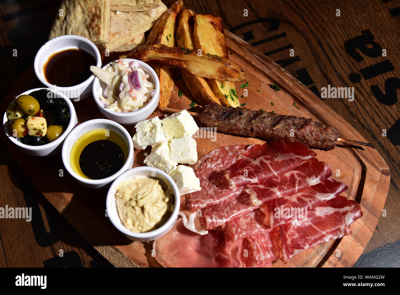 Antipasto (plural antipasti) or starter platter Stock Photo Alamy
