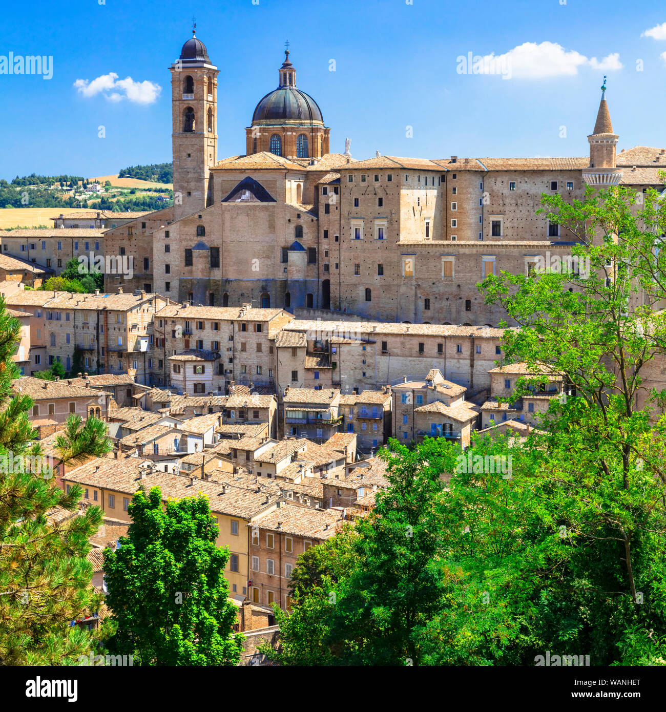 Beautiful Urbino old town,panoramic view,Marche,Italy. Stock Photo